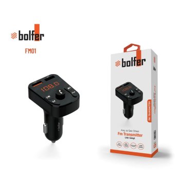 Bolfer Araç İçi Şarj Cihazı Çakmaklık Fm Transmitter Bluetooth Usb Girişli