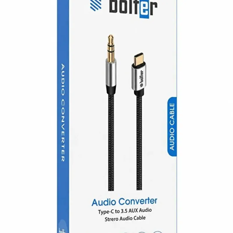 Bolfer Type-c To 3.5 mm Aux Audio Kablo Araç İçi Uyumlu Aux Kablosu Araç İçi Dönüştürücü