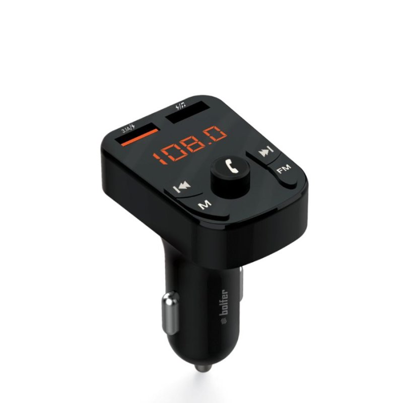 Bolfer Araç İçi Şarj Cihazı Çakmaklık Fm Transmitter Bluetooth Usb Girişli
