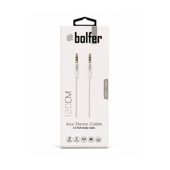Bolfer AUX02 Aux Streo Kablo 3.5 AUX Audio Kablo Ses Aktarma Kablosu 120 cm