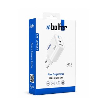 Bolfer 3PD20B Prime Şarj Cihazı 20W USB-C Seyahat Şarjı Hızlı Şarj Aleti
