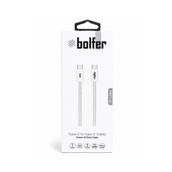 Bolfer PD03 Type-C to Type-C Kablo 100cm Power & Data Kablo Şarj Kablosu 60W