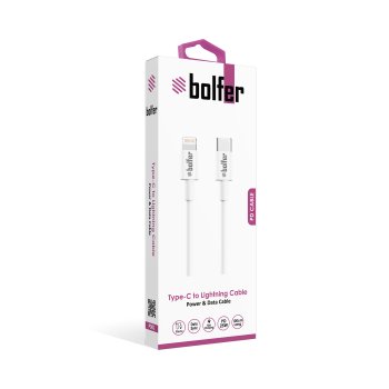 Bolfer Type-C to Lightning PD 25W Şarj ve Data Kablosu – 1 Metre